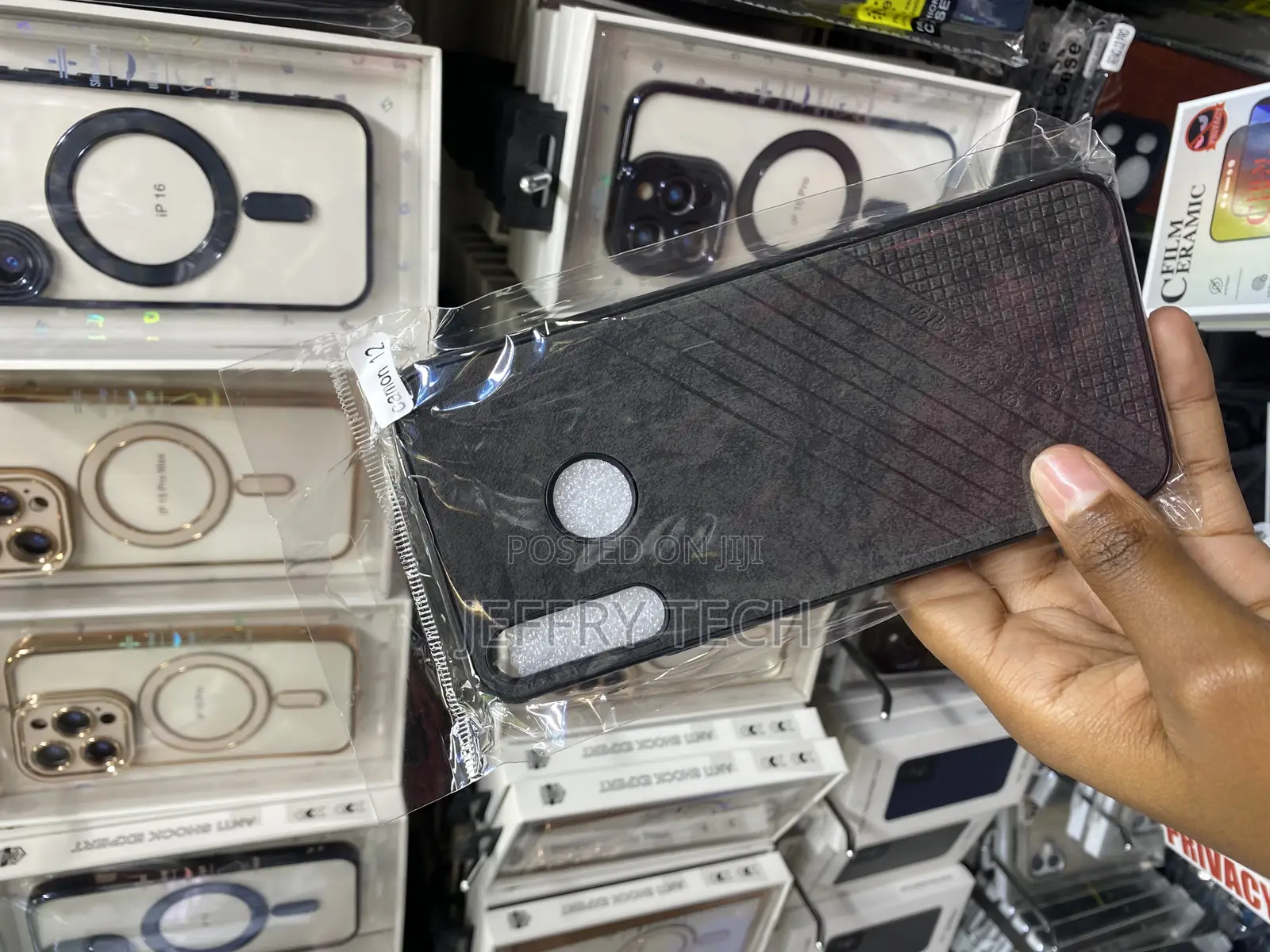Mesh Pu Soft Finish Leather Tecno Camon 12 Back Case