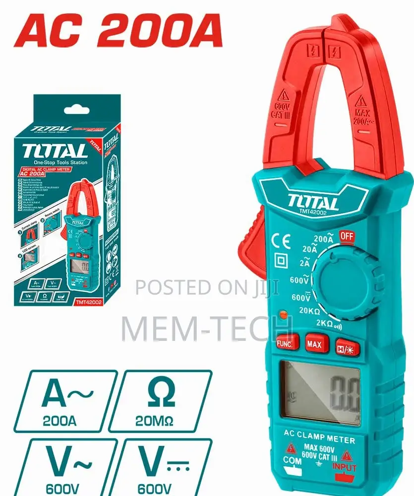Total Tmt42002 Digital Ac 200a Clampmeter2000 Counts