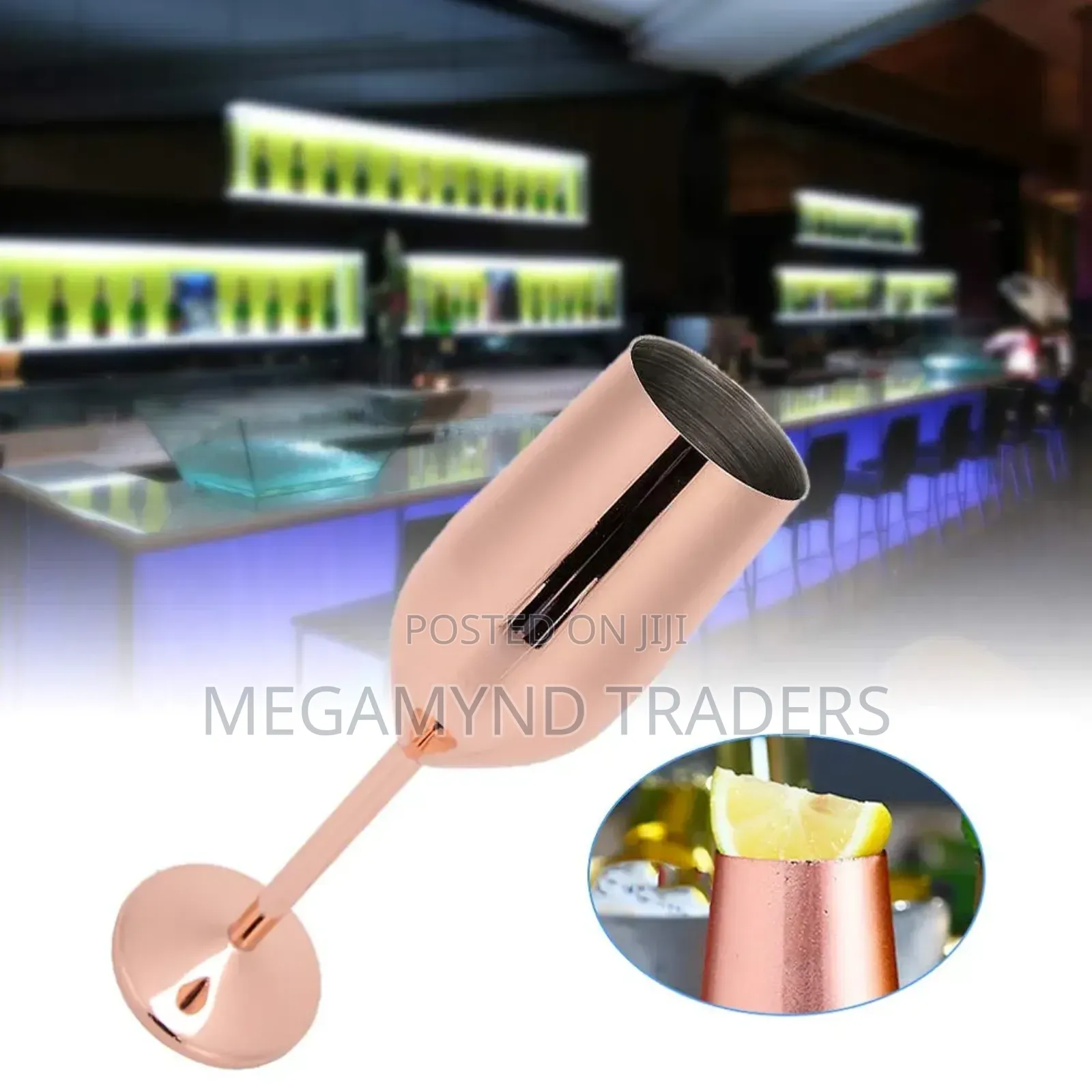 2pc Stainless Steel Wine Glass/Gold Steel Champagne Glass