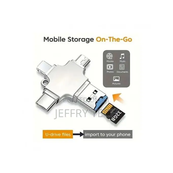 4 in 1 Micro Sd Memory Card Reader for iPhone, Isub, Android