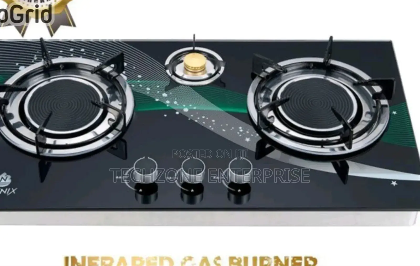 Nunix Infrared 3~Burner Tabletop Gas Cooker Auto Ignition