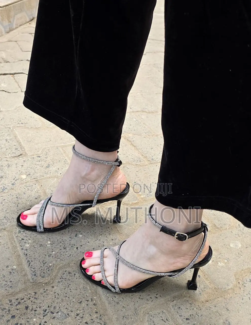 Rhinestone Low Open Heels  Sizes: 37,38,39,40,41