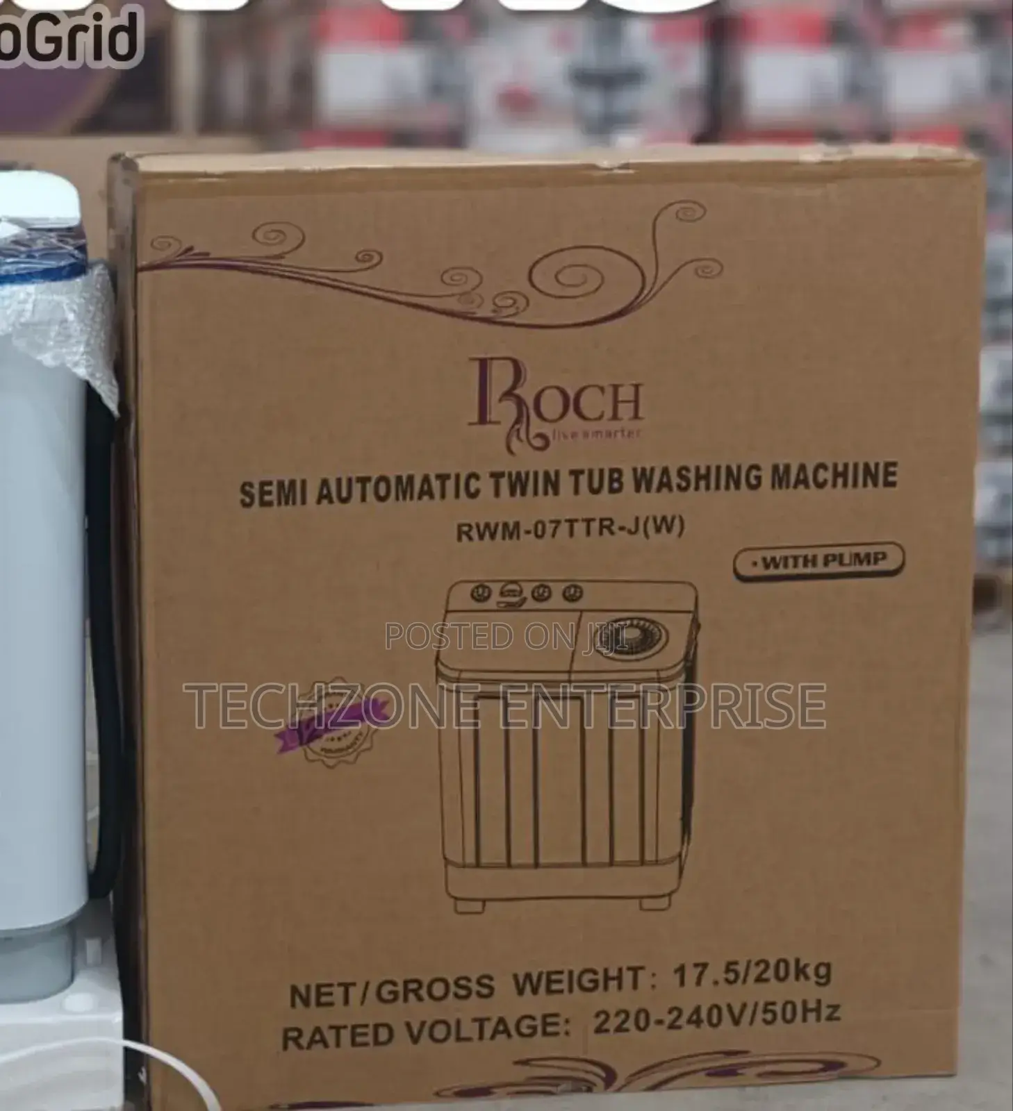 Roch 7kg RWM-07ttr-J Twintub Semi Automatic Washing Machine,