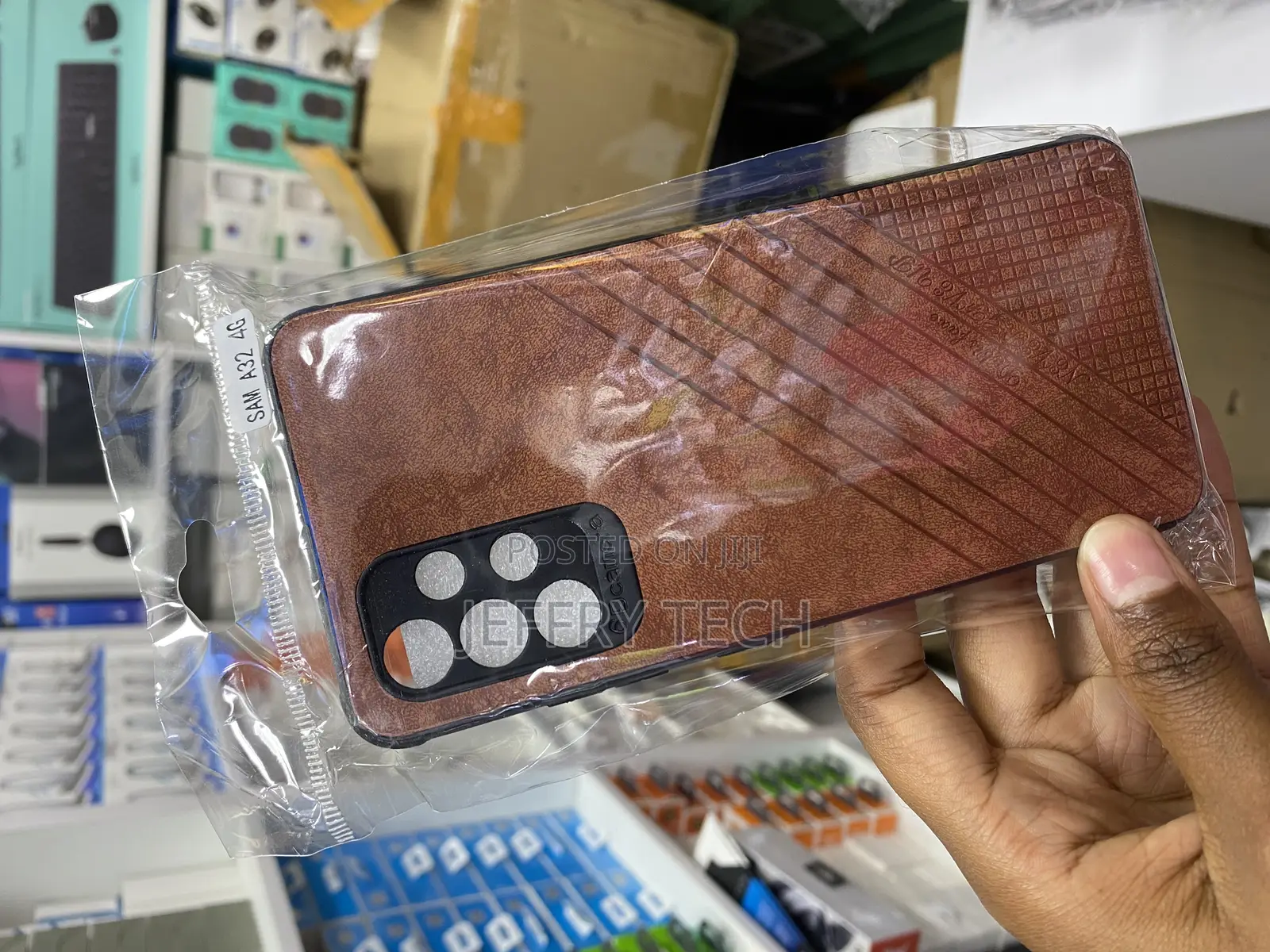 Hontinga Leather Back Cover for Samsung Galaxy A32 4g