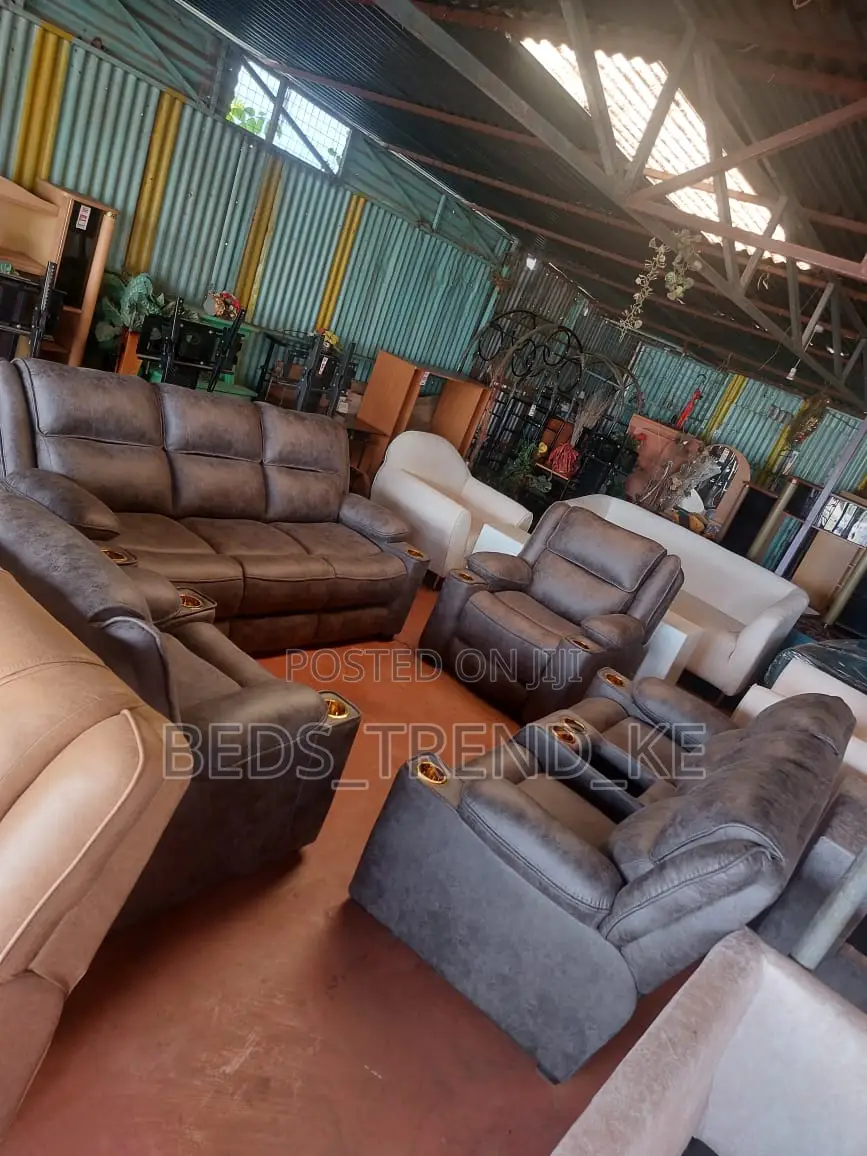Contemporary 7 Seater Semi Recliner Sofa