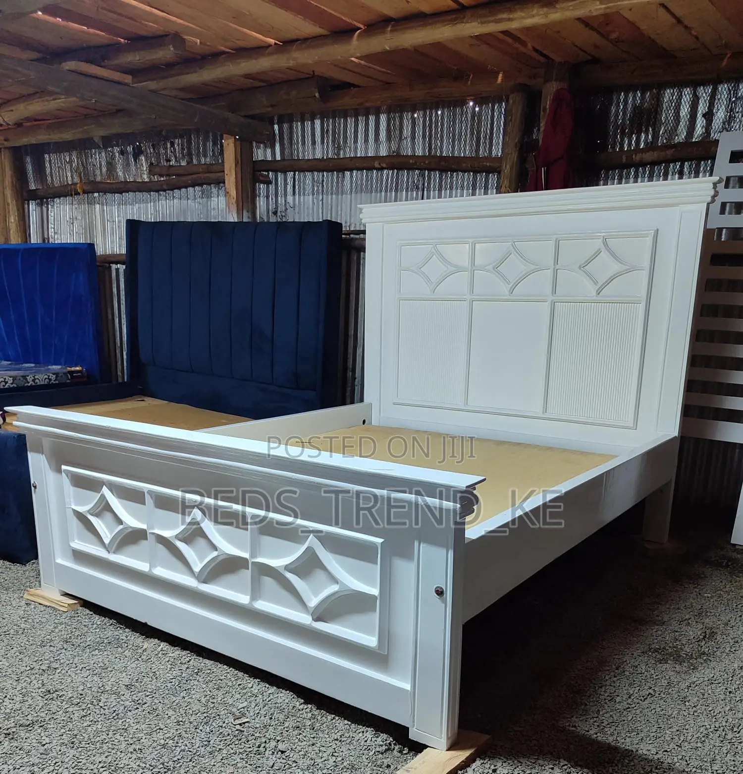 5 by 6 Ft Sturdy White Bed