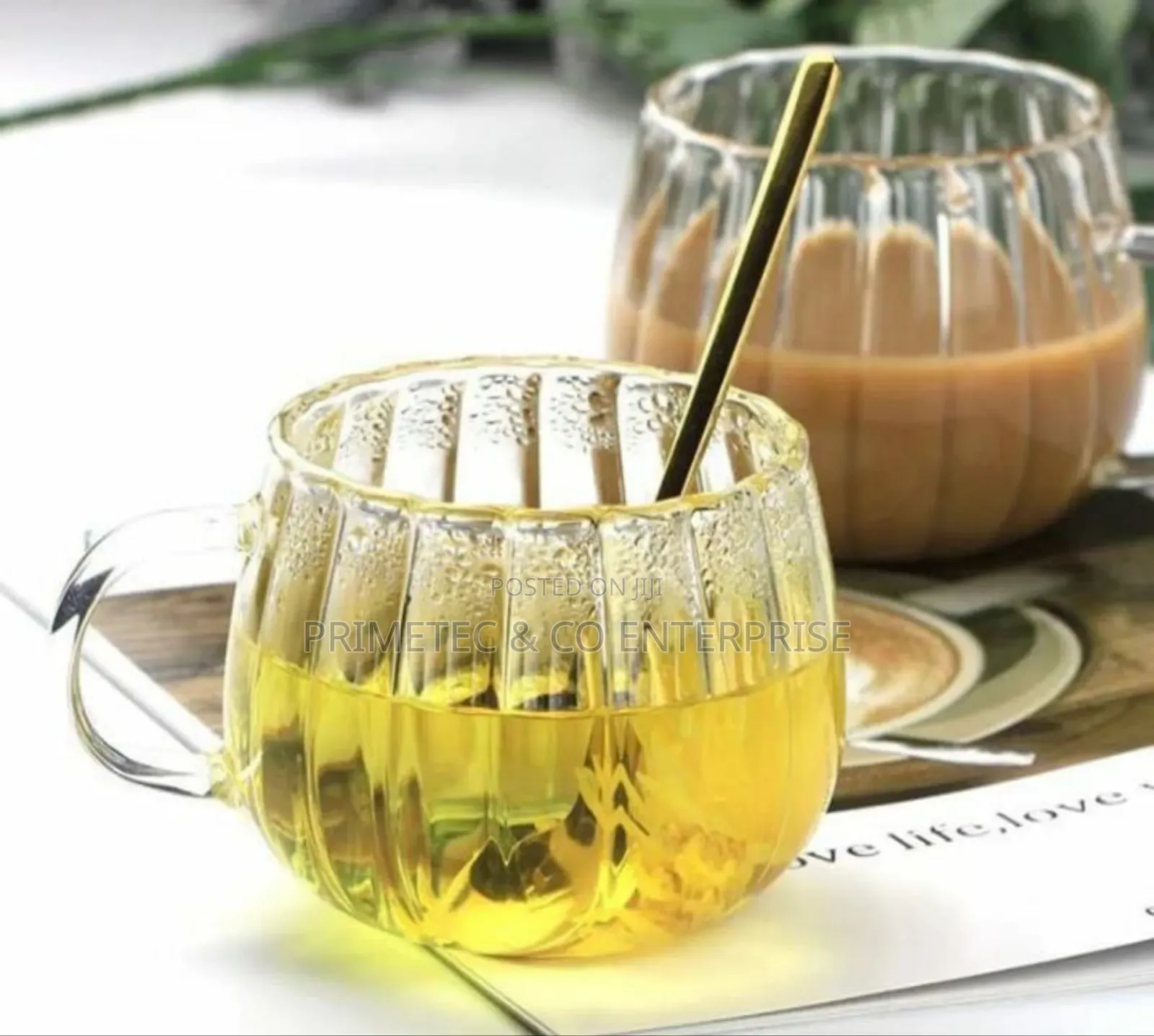 Stripped Pumpkin Shape Borosilicate Cups