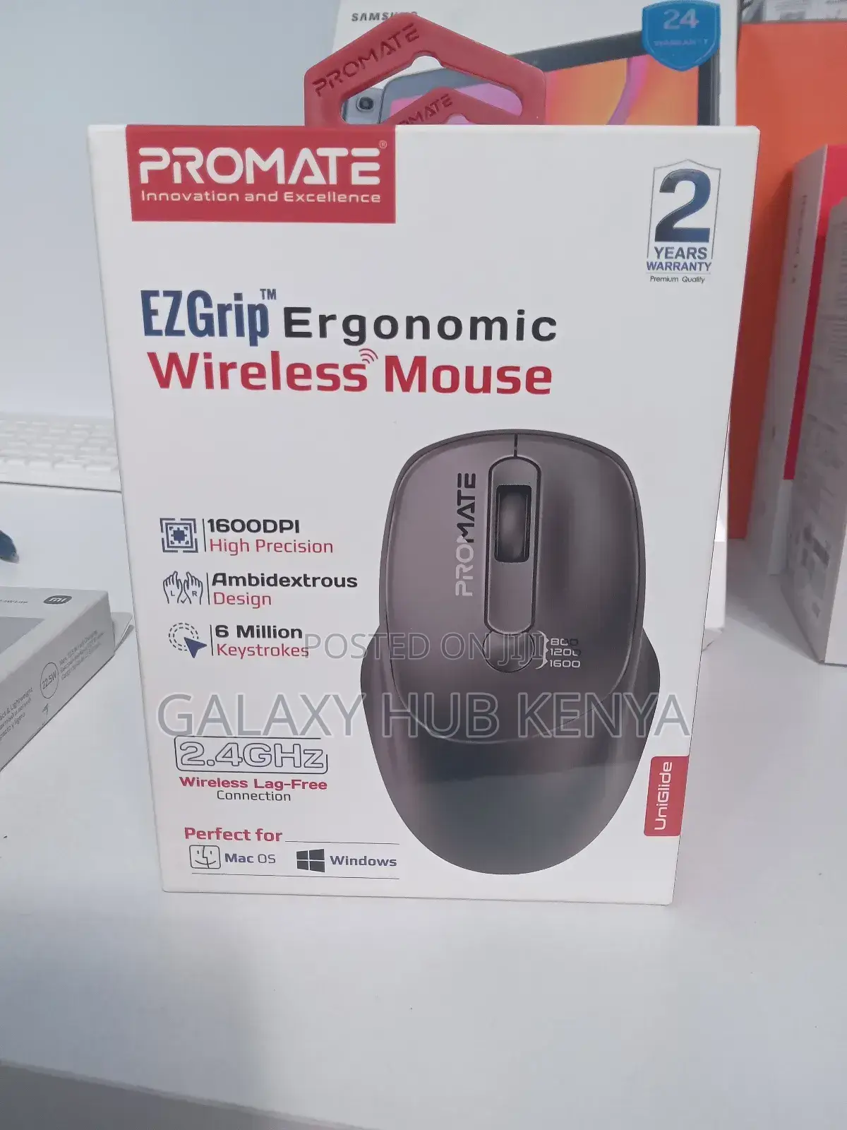Promate Ezgrip Ergonomic Wireless Mouse