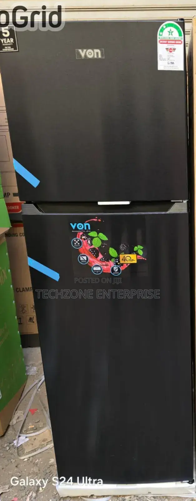 Von (Vrt-247nrak) Top Mount Freezer 247 Litres Dark Inox 