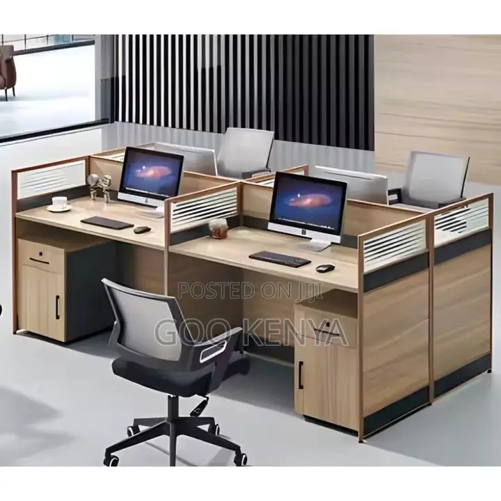 Office Desk ; Four Person Office Workstation With Drawers