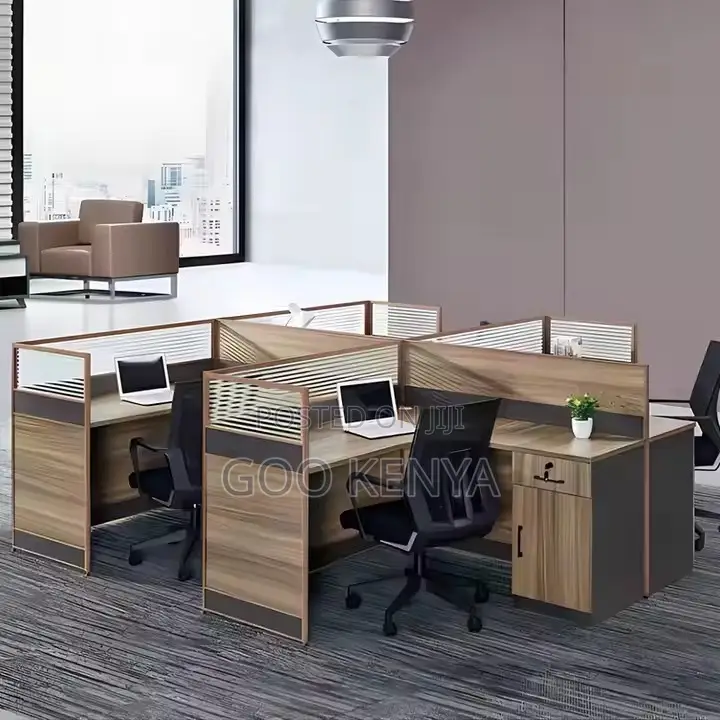 Office Desk ; Four Person Office Workstation With Drawers