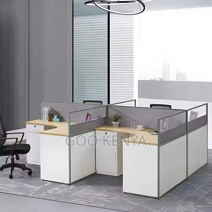 Office Desk ; Four Person Office Workstation With Drawers