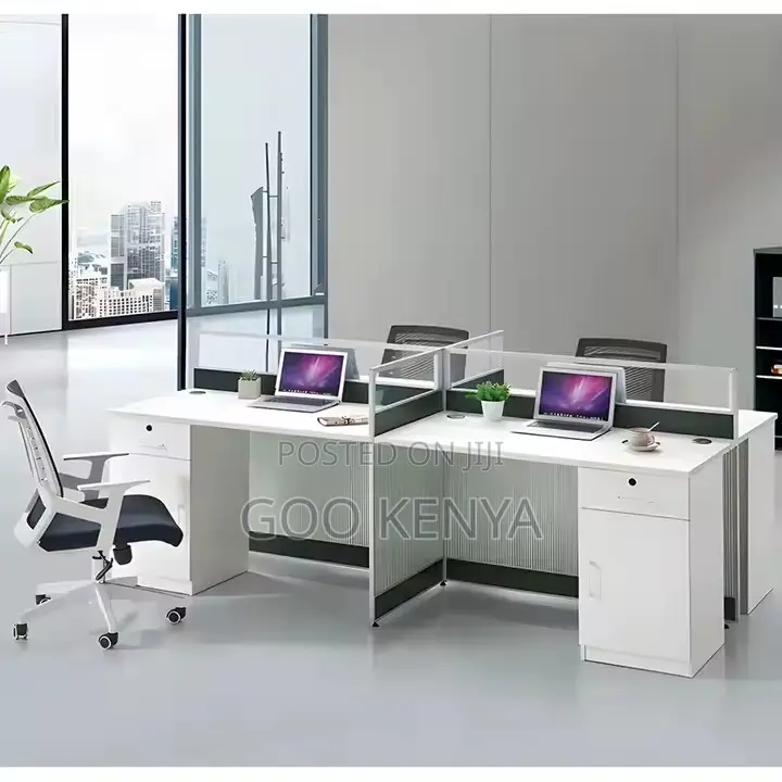 Office Desk ; Four Person Office Workstation With Drawers