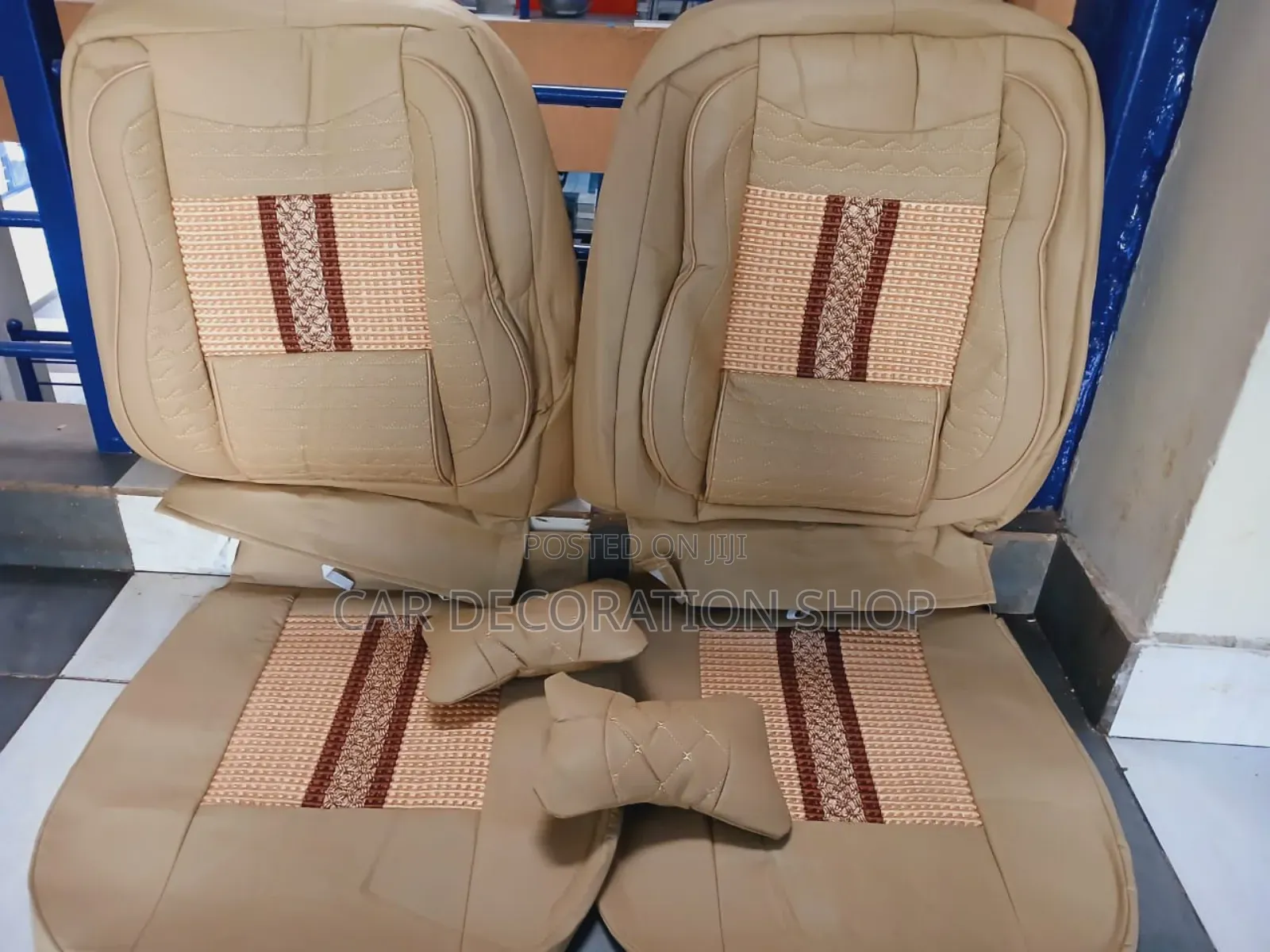 Baije Leather 5 Seater Seat Cushions With Steering Cover
