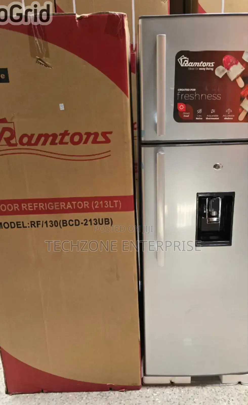 Ramtons Rf130 213l No Frost Double Door Fridges Dispenser,