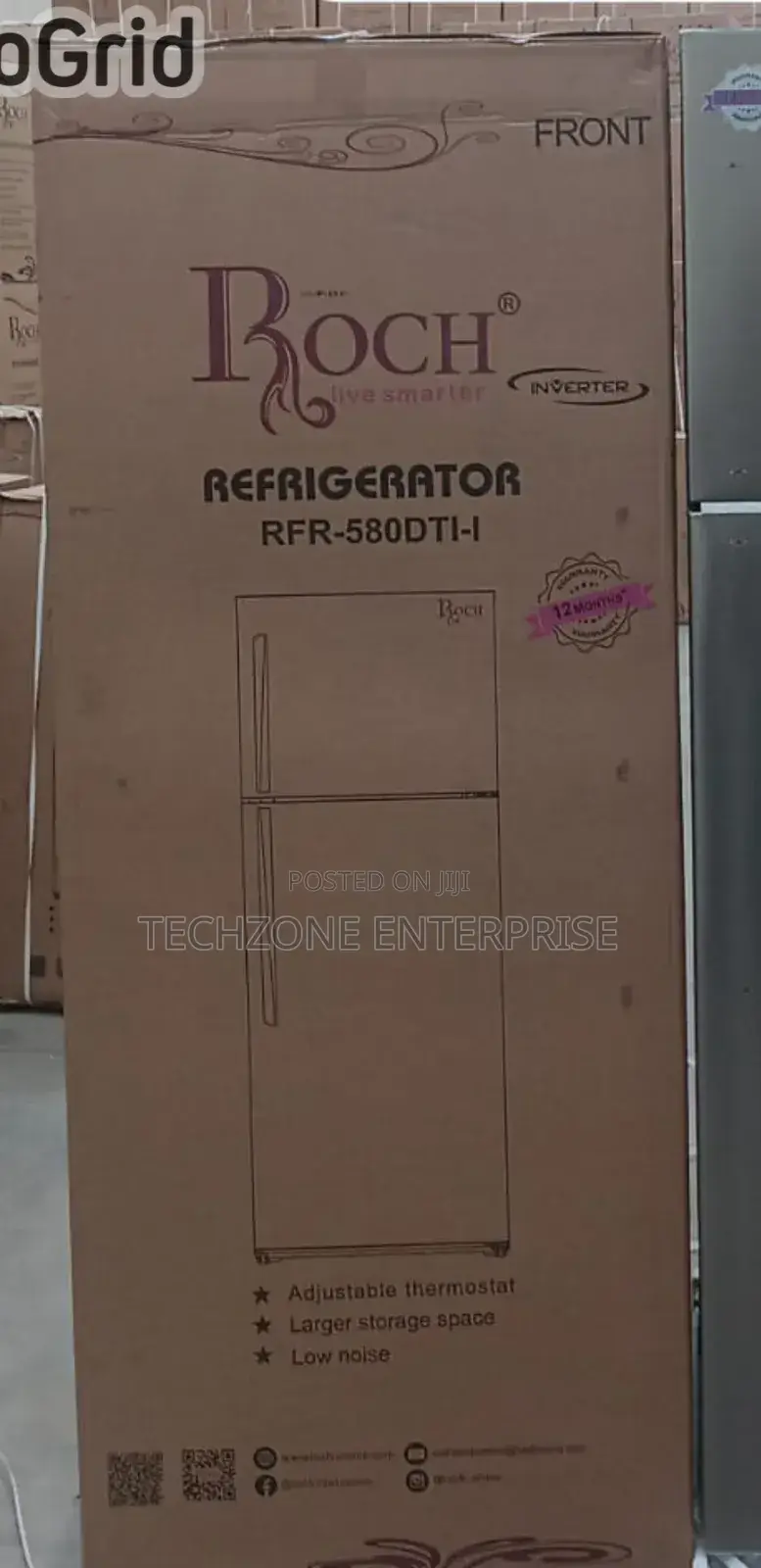 Roch (Rfr-580-Dt-I) 465l No Frost Double Door Fridge 