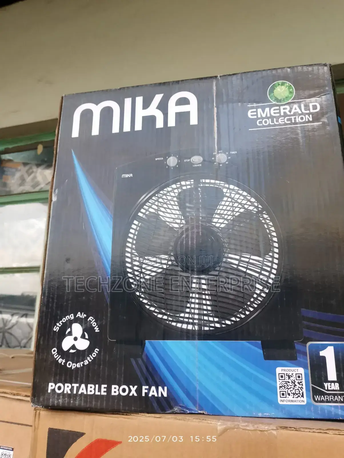 Fan - Mika (Mfb1610bl) 16′′ Inch Turbo Box Fan, Black 