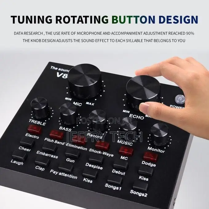 V8 Usb Audio Sound Card Live Broadcast Karaoke Voice Changer