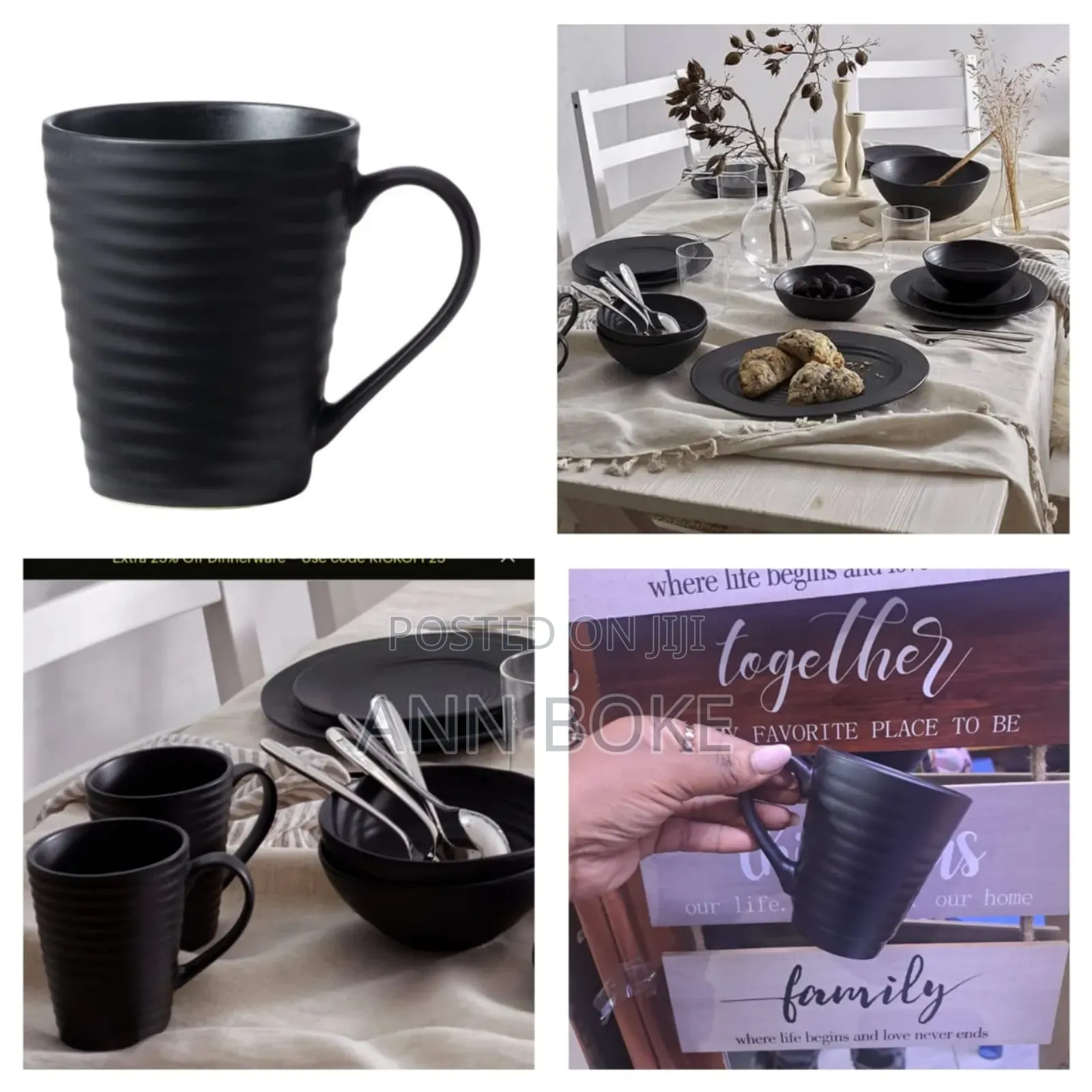 *300 Ml Matte Black Ceramic Tea/ Coffee Cup