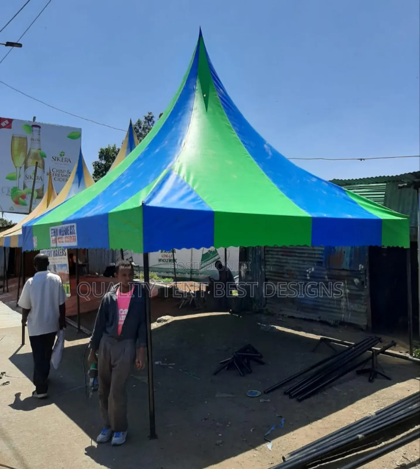 Green and Blue 50 Seater Tent (100 Seater)