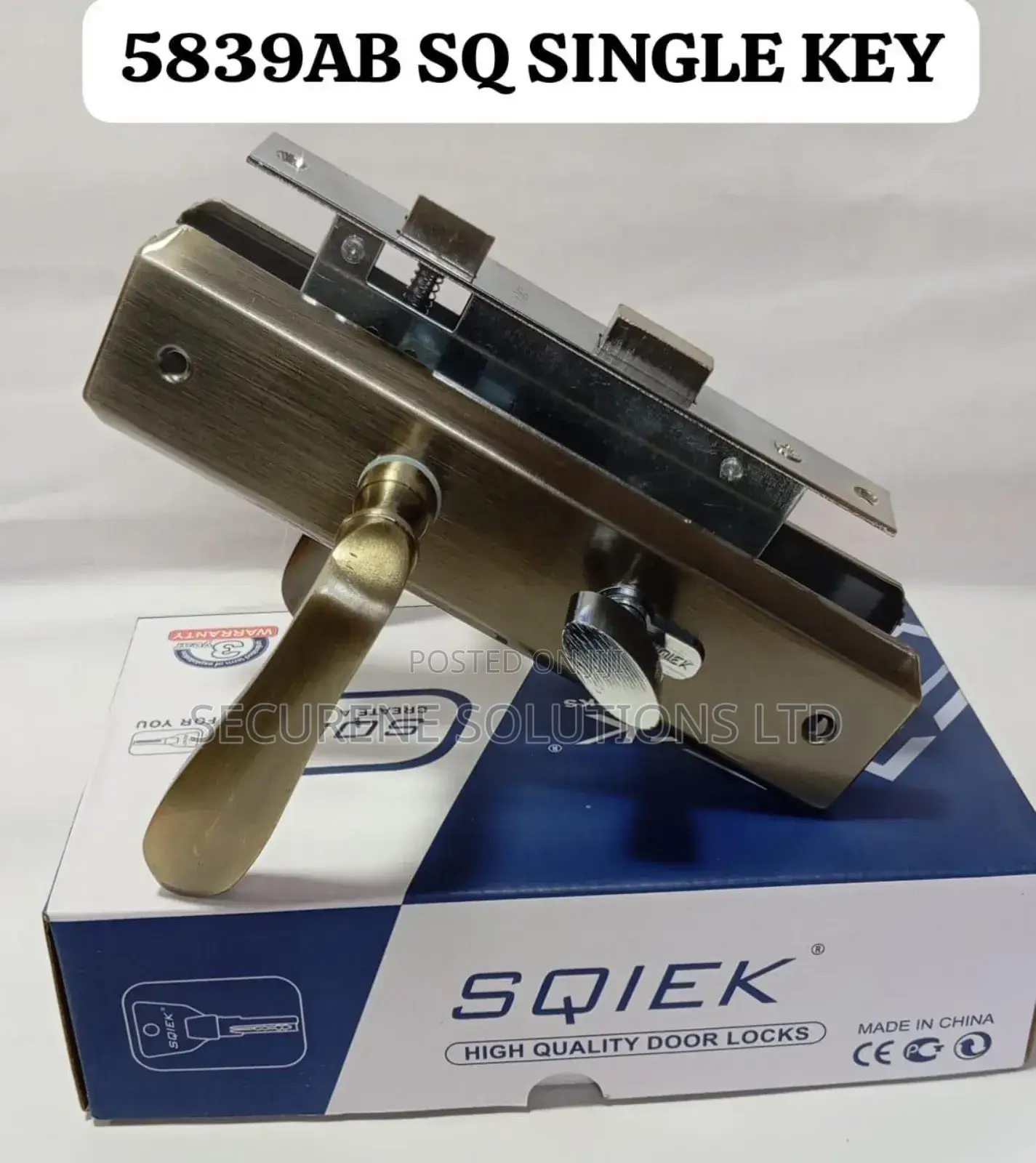 Sqiek 5839ab Sq Single Key Door Lock