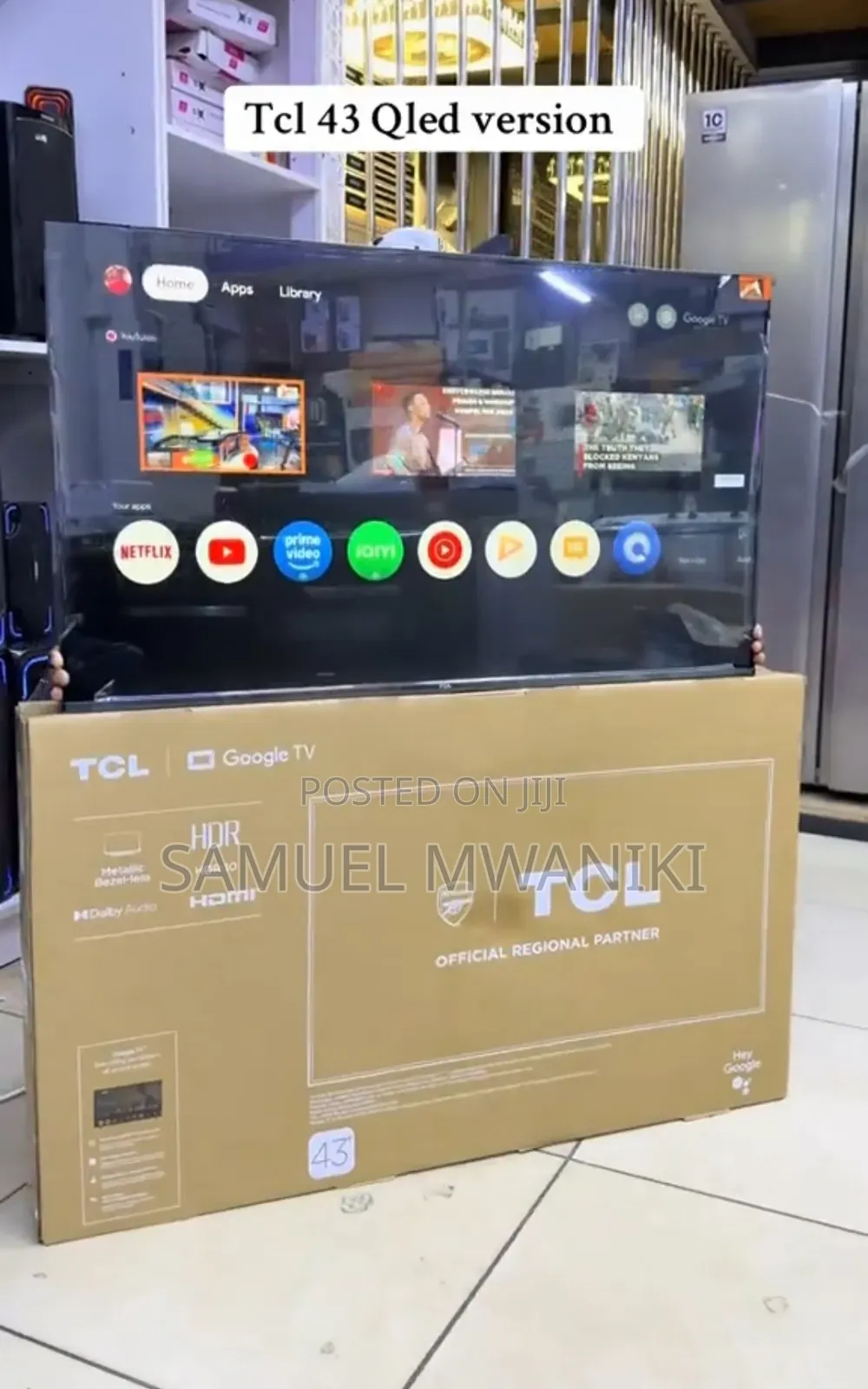 TCL 43" Qled Smart Google TV Latest Model With Hdr10+, HLG