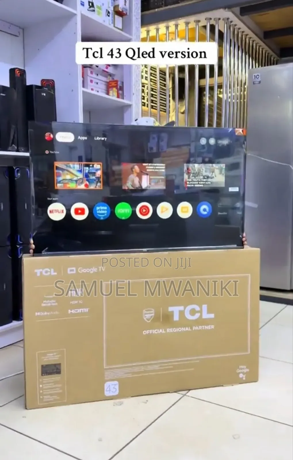 TCL 43" Qled Smart Google TV Latest Model With Hdr10+, HLG