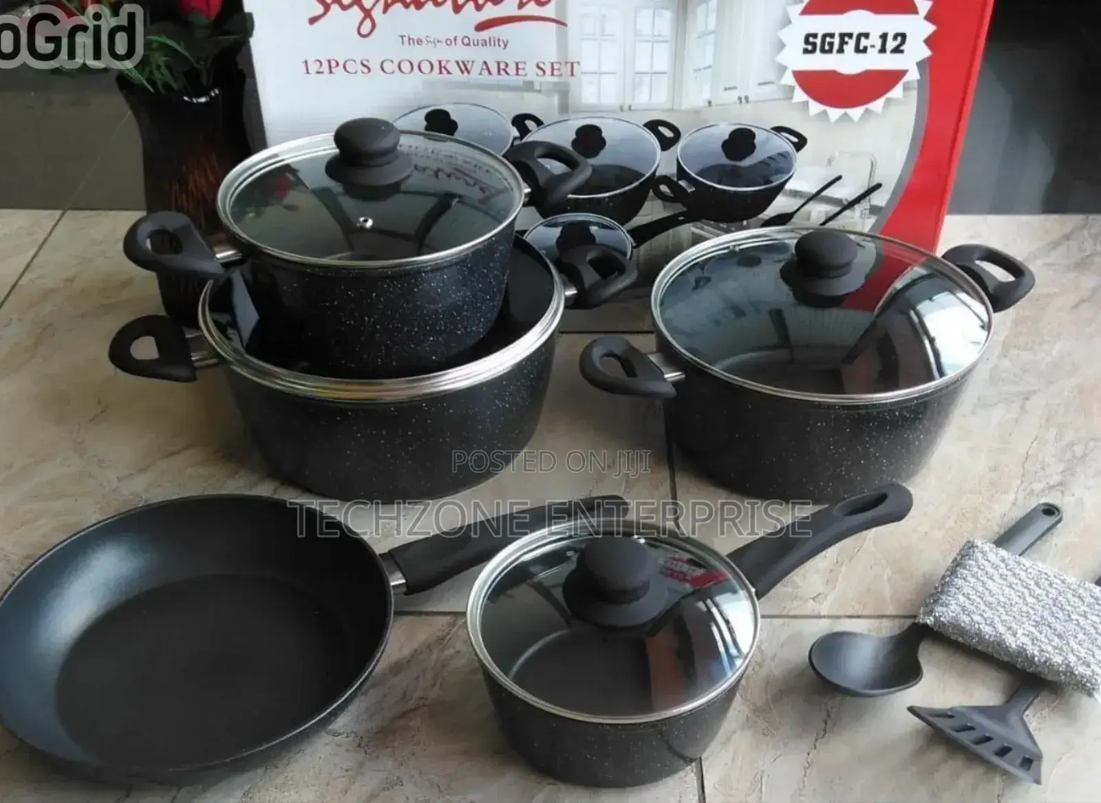 *12 PCS Signature Marble Granite Cookware Set*