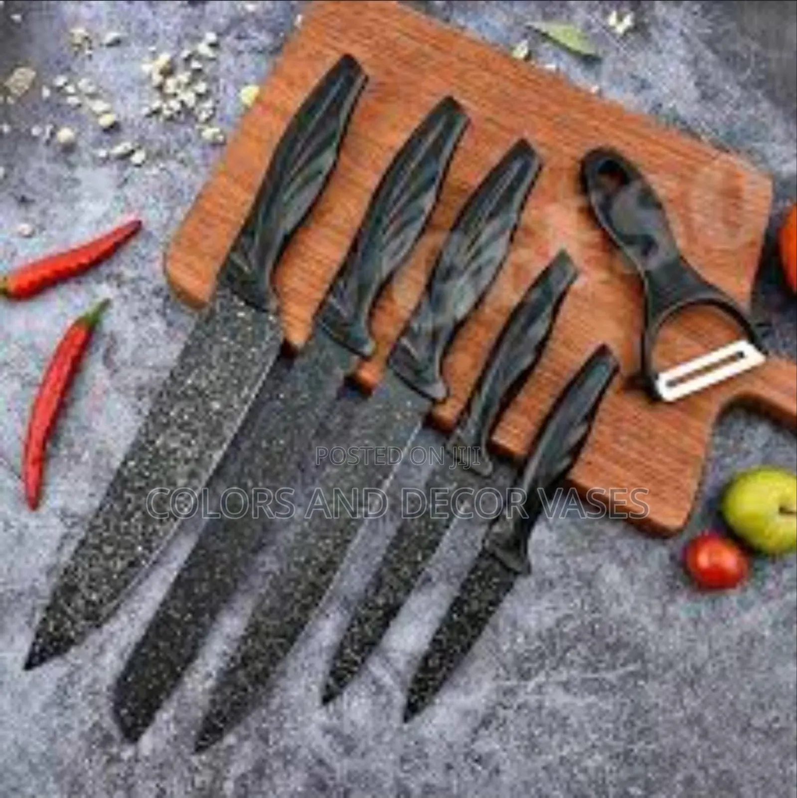 Black Granite 6pc Set of Knives