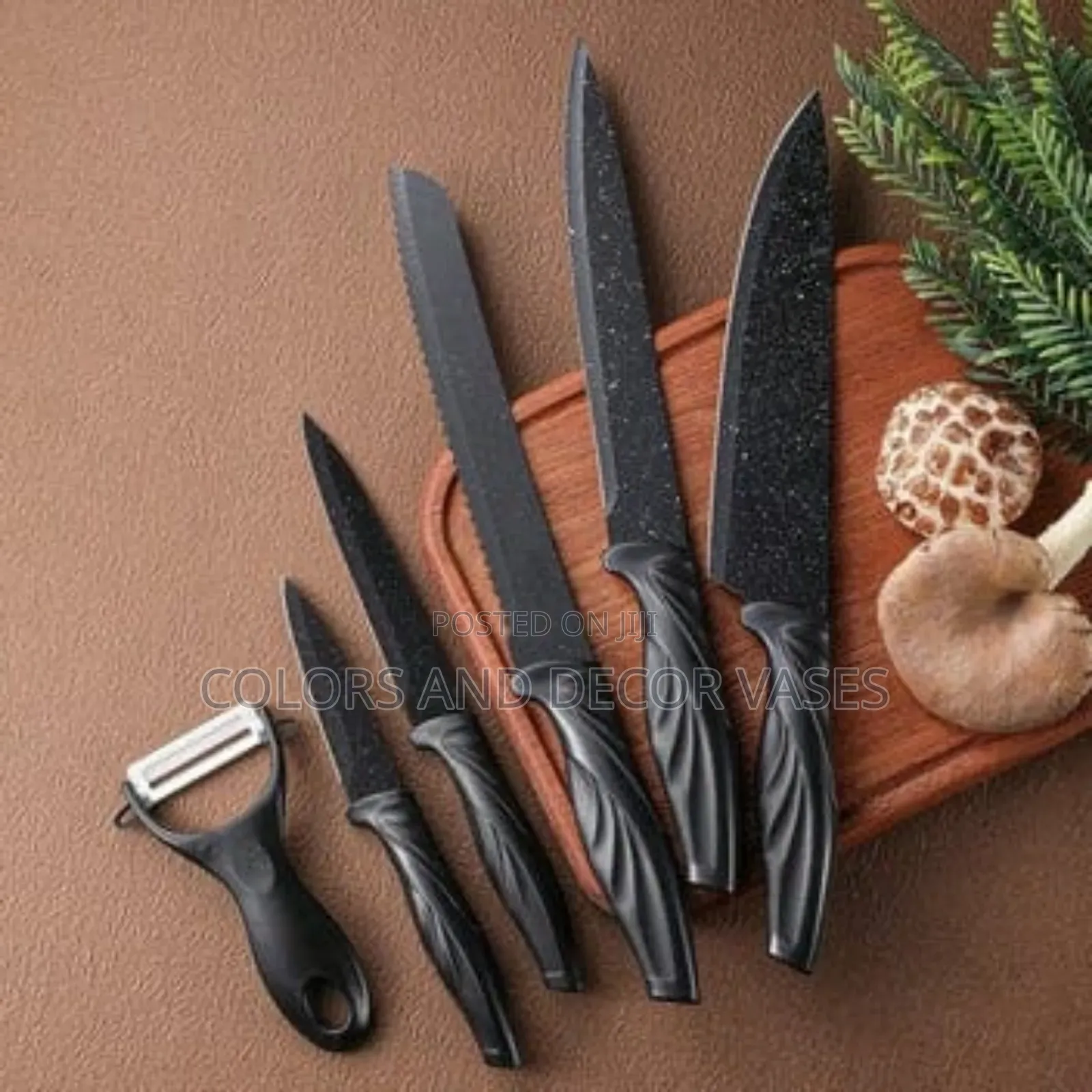 Black Granite 6pc Set of Knives