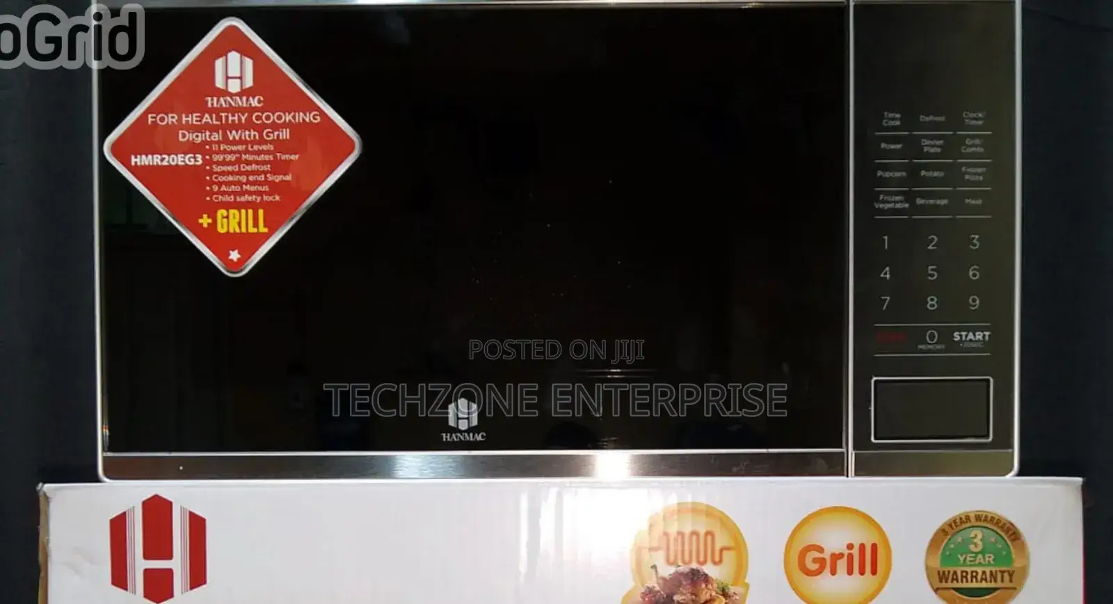Hanmac Hmr20eg2 20l Digital Microwave With Grill Child Lock,