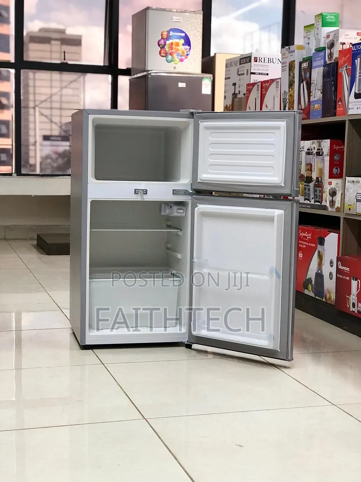 Silver Volsmart 108litres Double Door Refrigerator