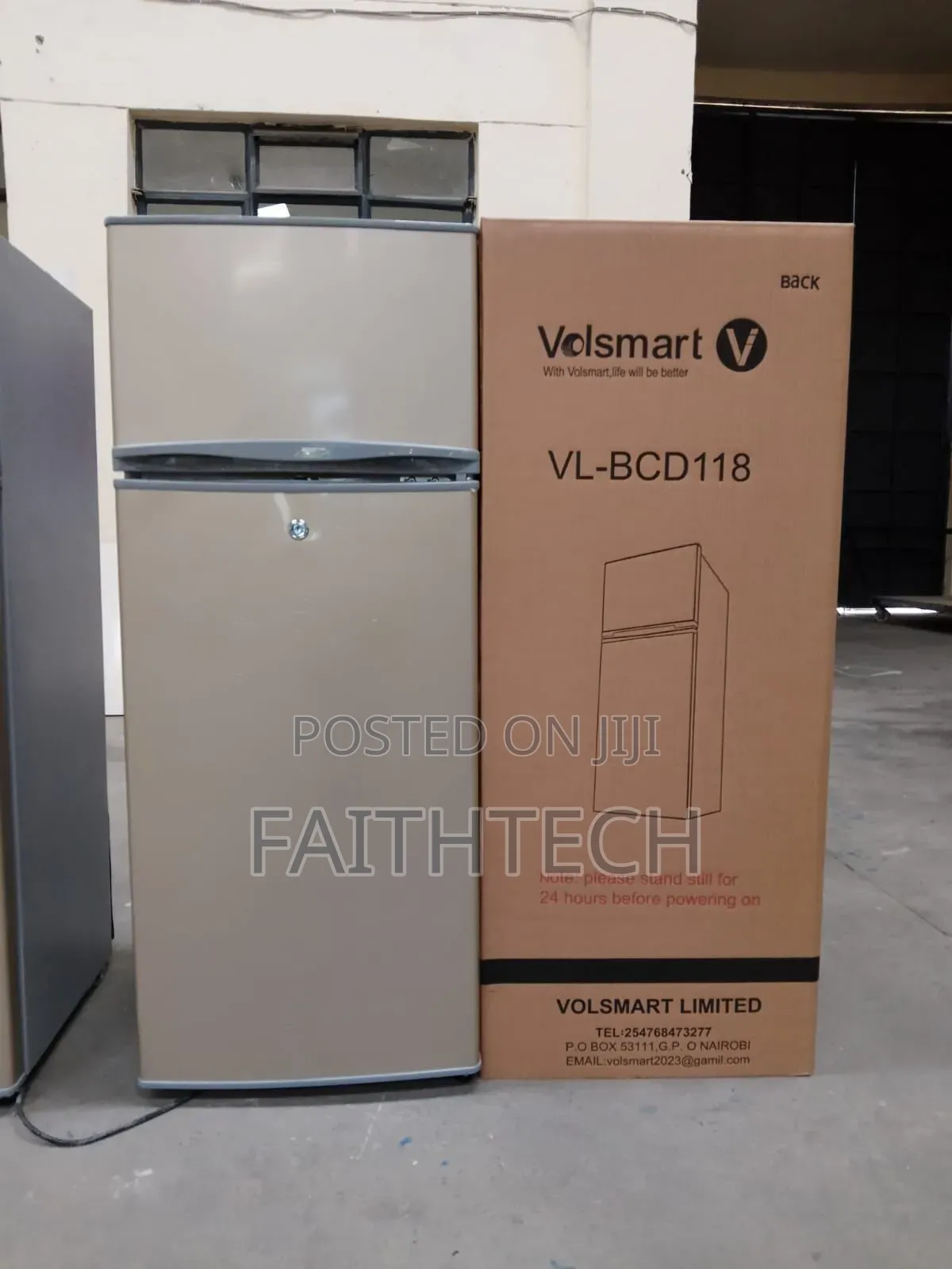Silver Volsmart 118litres Double Door Refrigerator