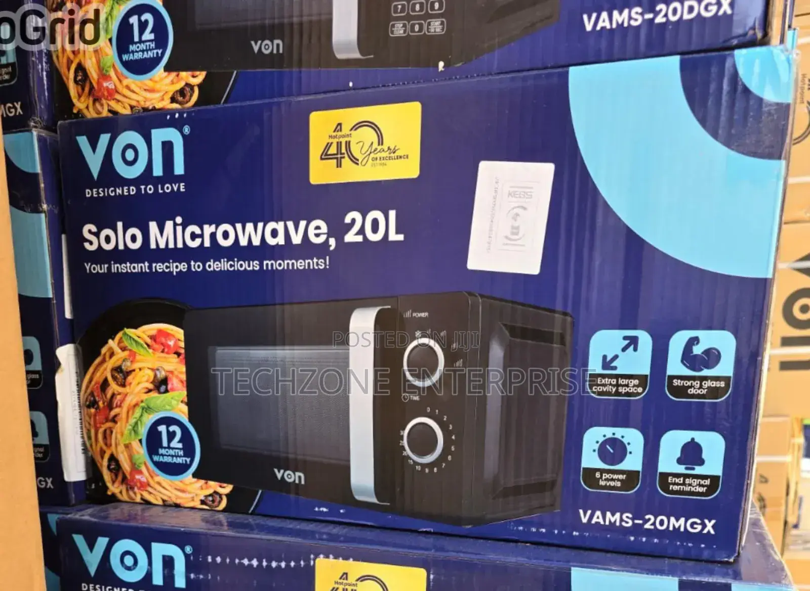 Von Vams-20mgx 20l Solo Manual Microwave With Handle
