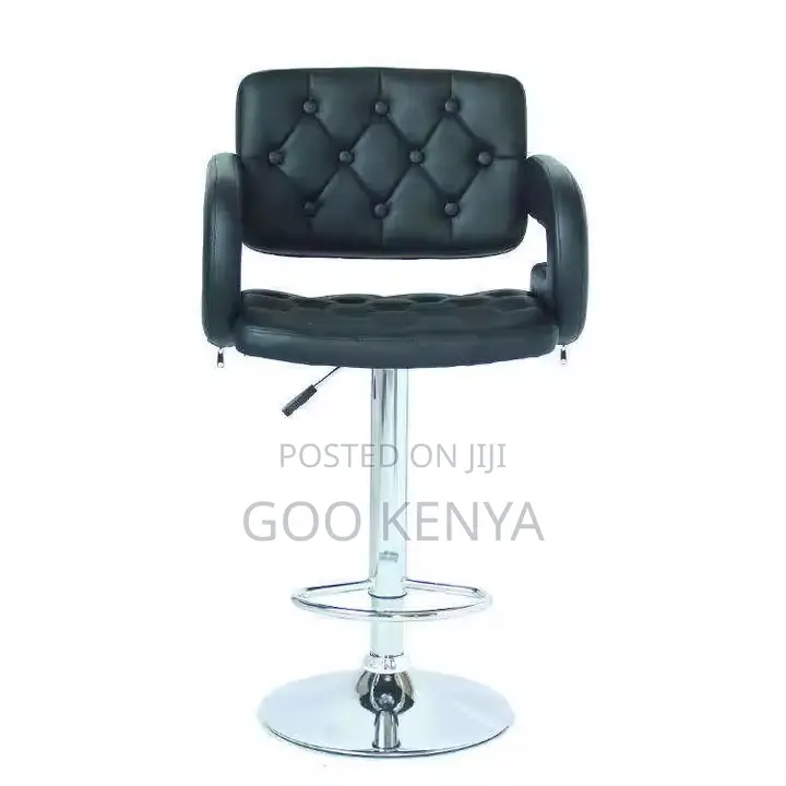 Home Chair ; Leather Black Swivel Bar Stool Chair for Dining