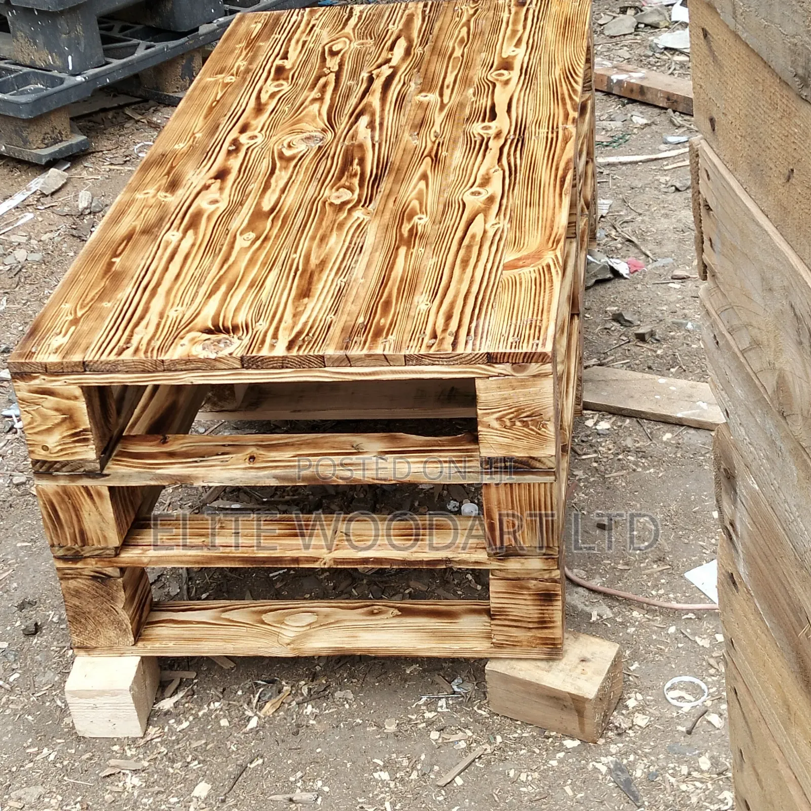 Artisan Wooden Pallet Coffee Table, Rustic Elegance