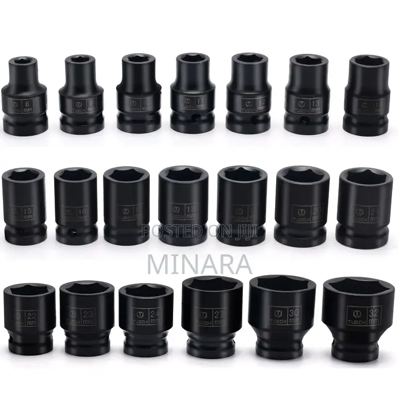 20 Pcs, Impact Rated Sockets, 6-point Sockets (No. 8-32)