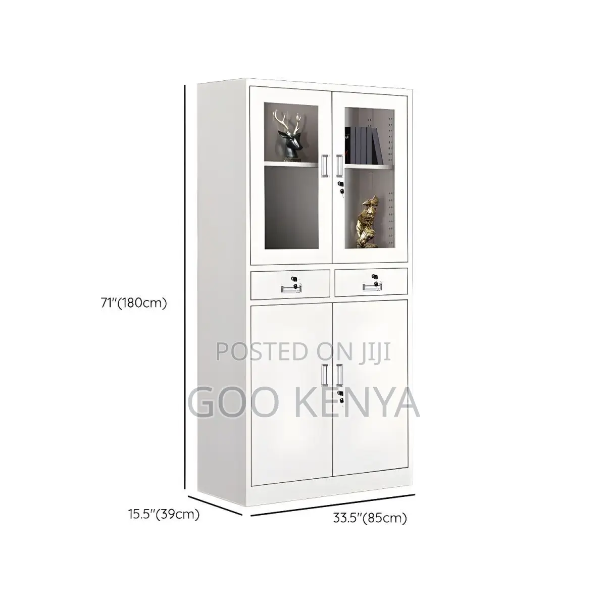 Office Cabinet; 2-Door Office Filing Cabinet With Drawers