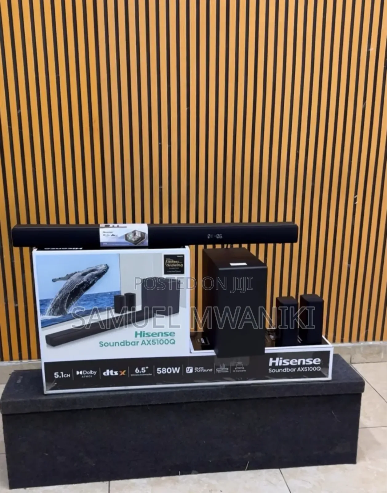 Hisense Ax5100q 5.1 Channel Soundbar 580w With
Dolby Atmos