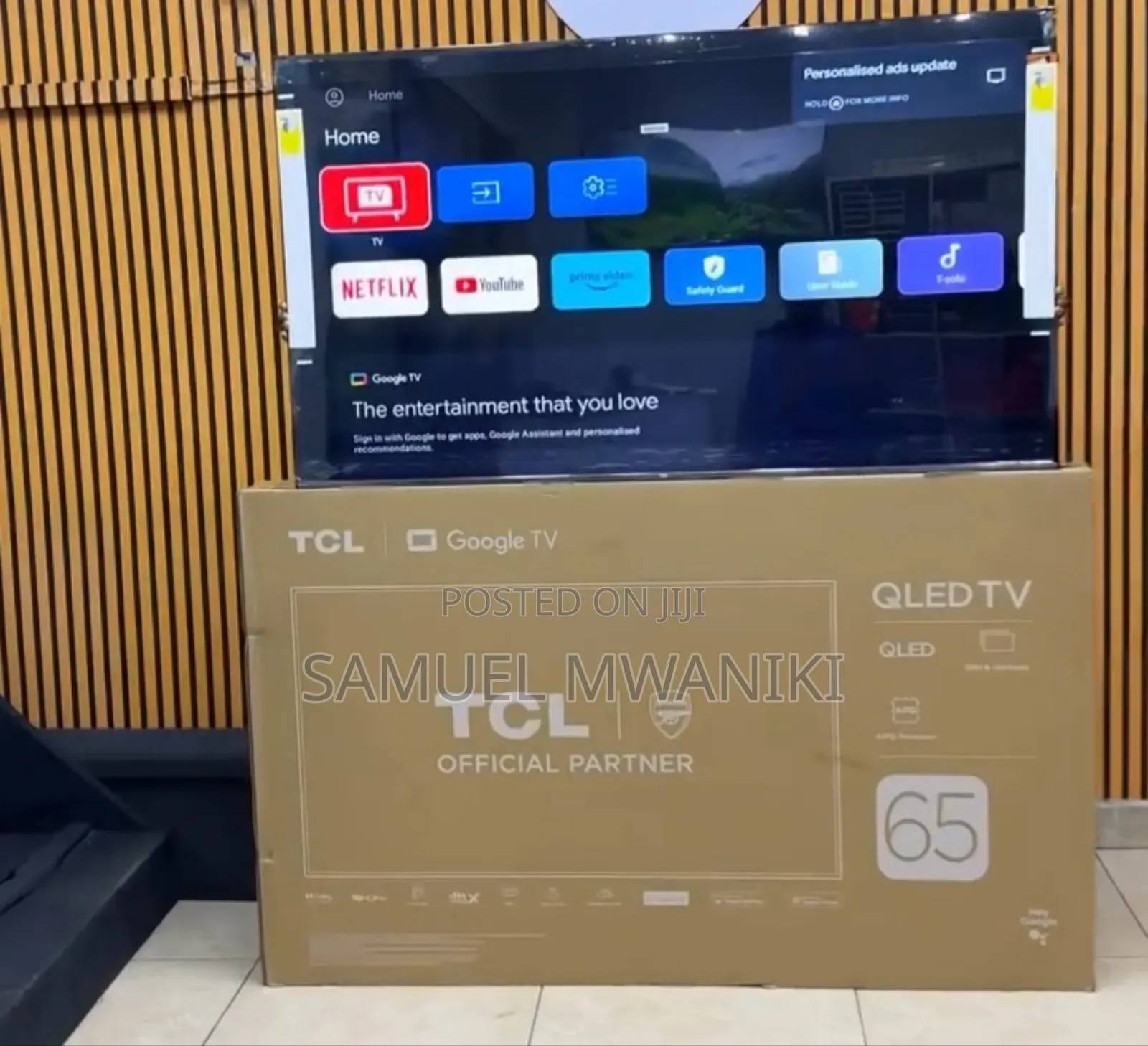 TCL 65" Qled Smart Google Tv
120hz Hdr10+ Dolby Atmos, Aipq