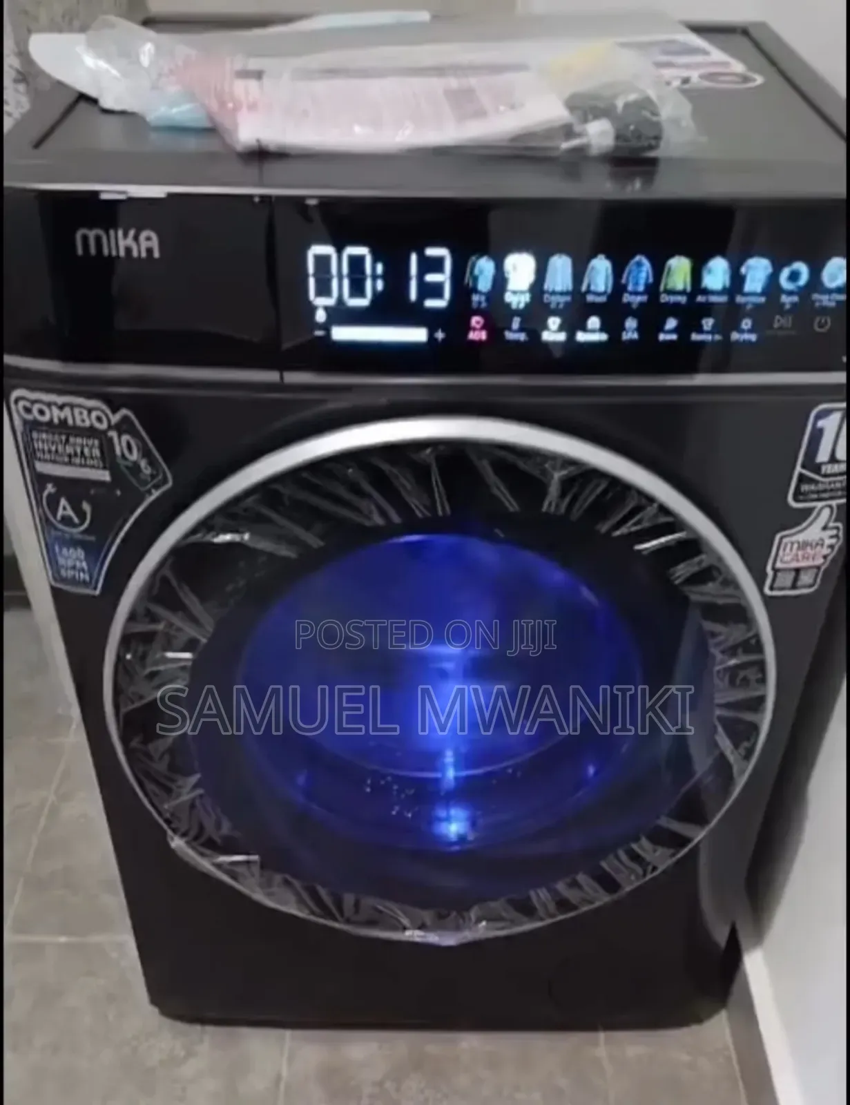 Mika Washing Machine 10/6kg Front Load Wash/Dry Steam Ozone
