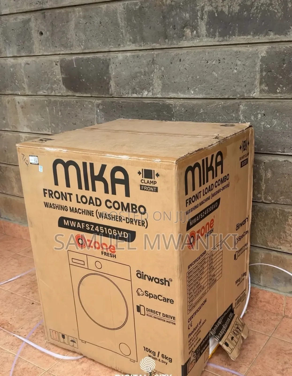 Mika Washing Machine 10/6kg Front Load Wash/Dry Steam Ozone