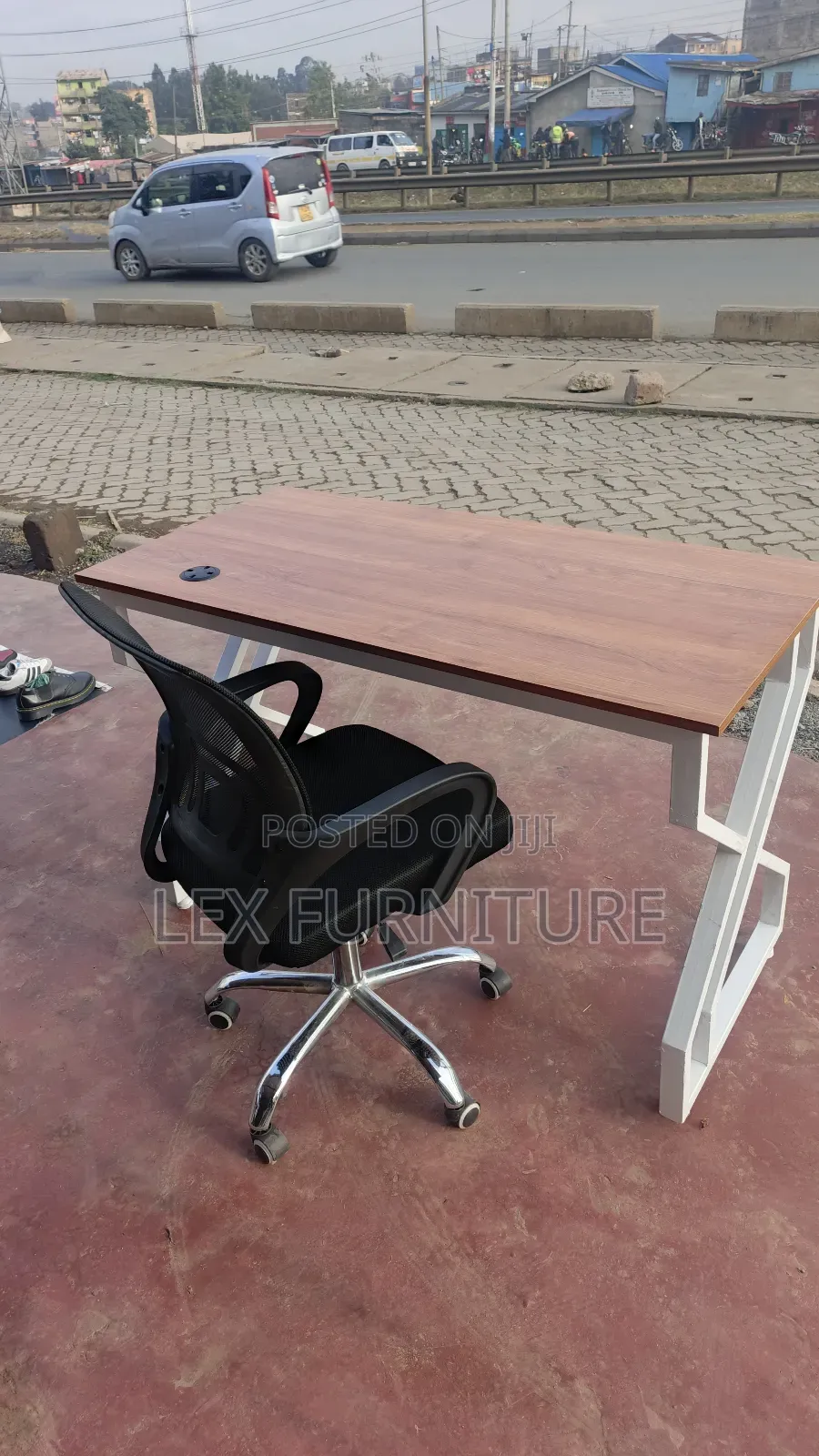 1.2metres Metallic Table Plus Office Chair