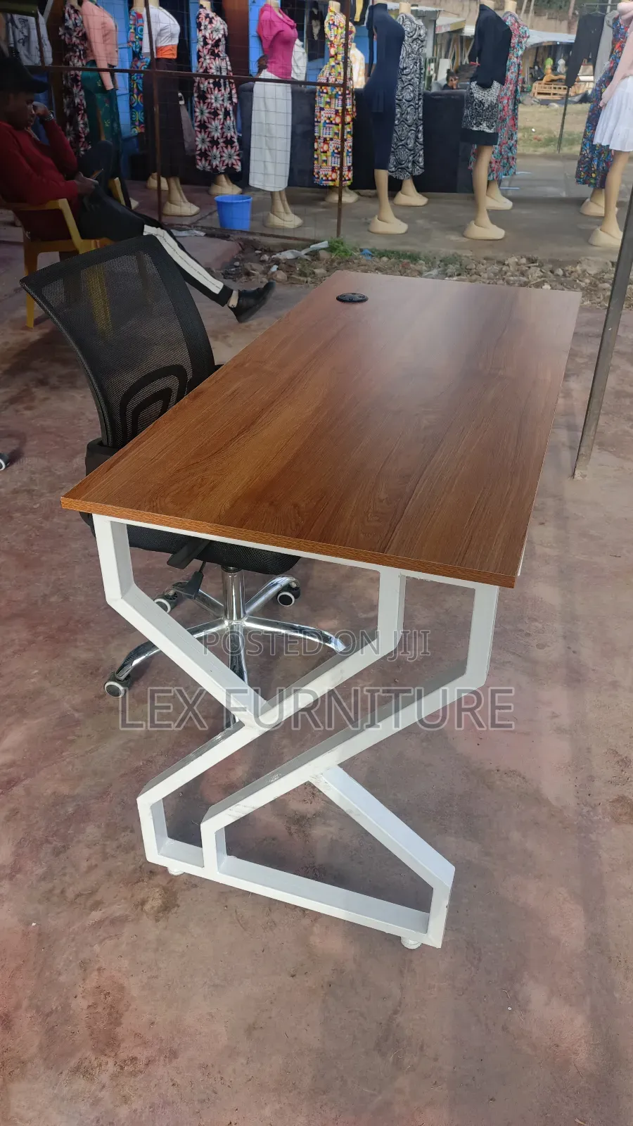 Two Colours Office Table and Office Mesh Chair