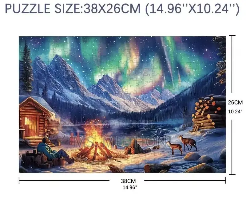 Family Size Aurora Bonfire Jigsaw Puzzle*