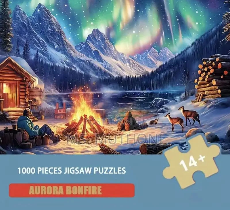 Family Size Aurora Bonfire Jigsaw Puzzle*