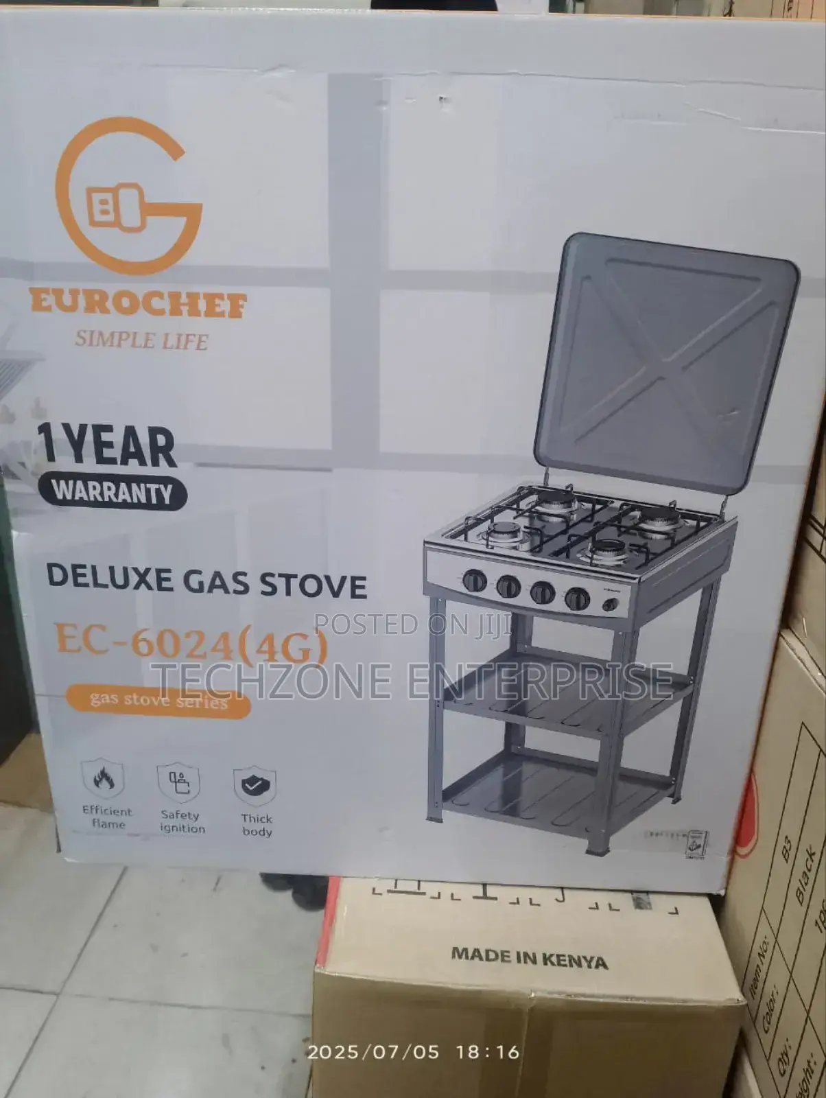 Eurochef 4 Full Gas Standing Cooker With Shelves