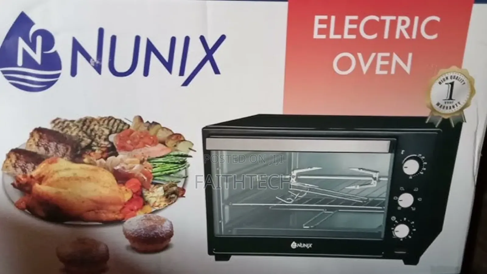 Nunix 20 Litres Electric Oven With Rotisserie  (3 Knobs)