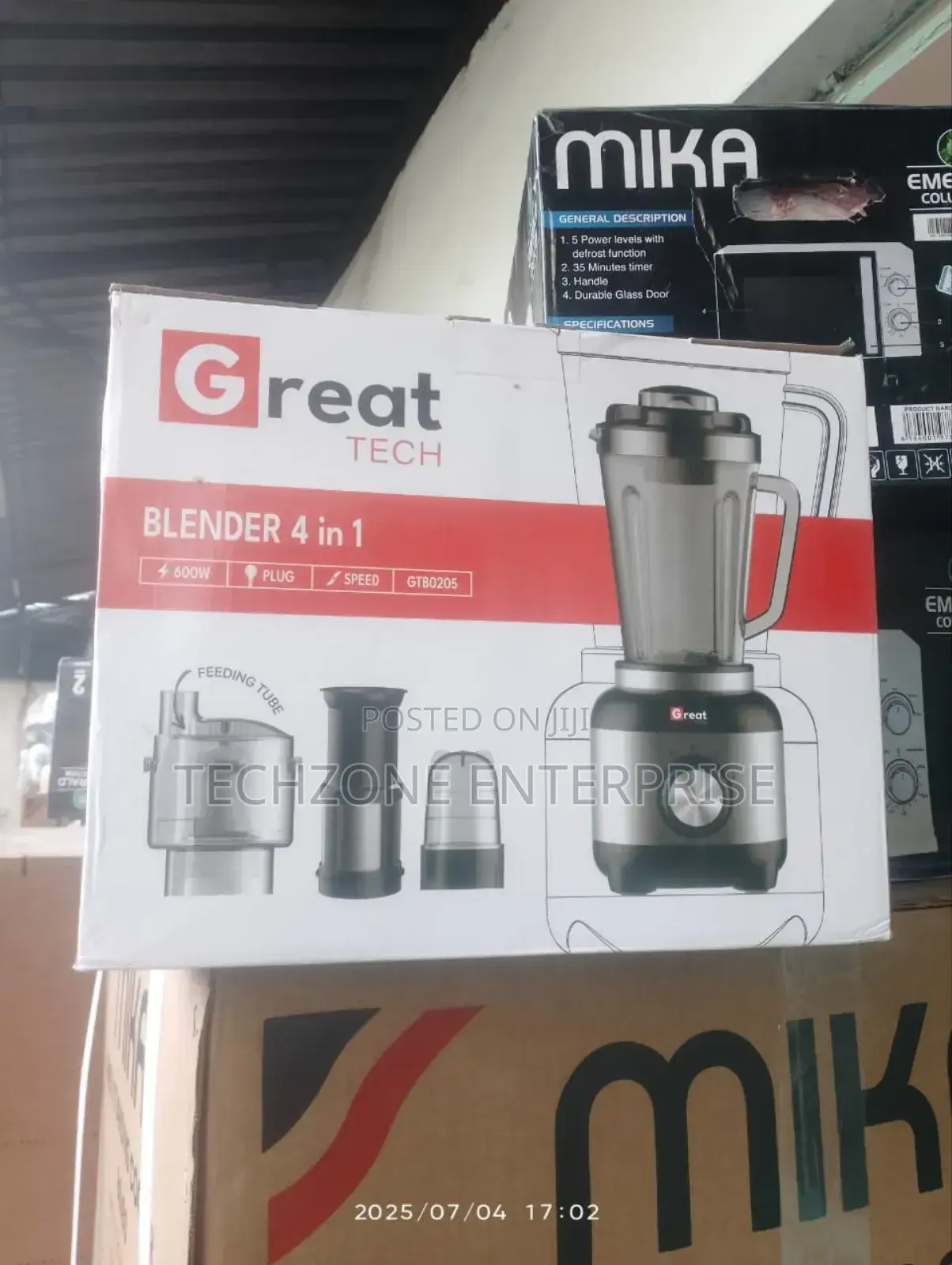 Great Tech 4 in 1 Blender With Stainless Steel Blades