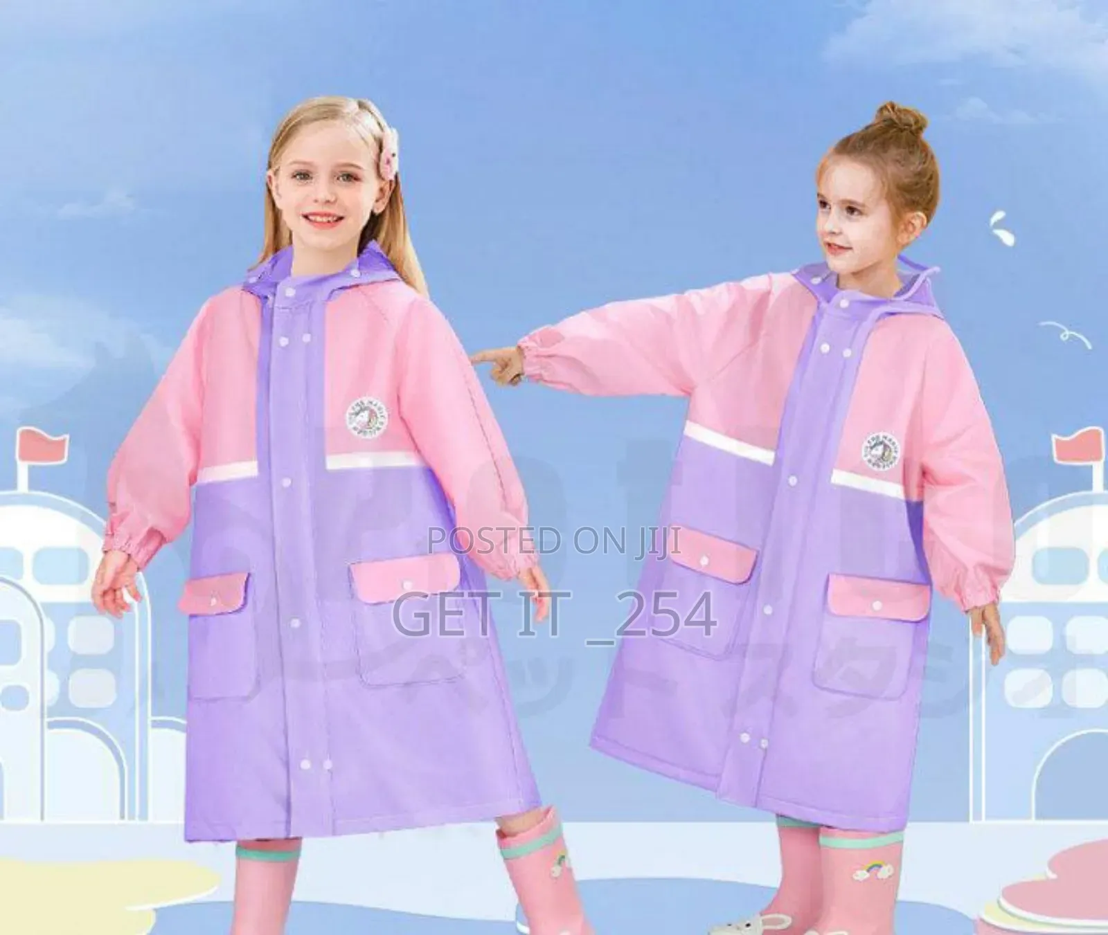 *High Quality Children's Raincoat With Wide Brim Hat